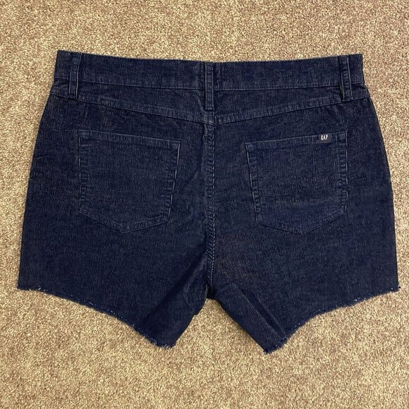 GAP Women's Corduroy Shorts 4 inch Blue Raw Edge Hem Cut Off Size 8 - NWT $49.95 - Picture 7 of 16